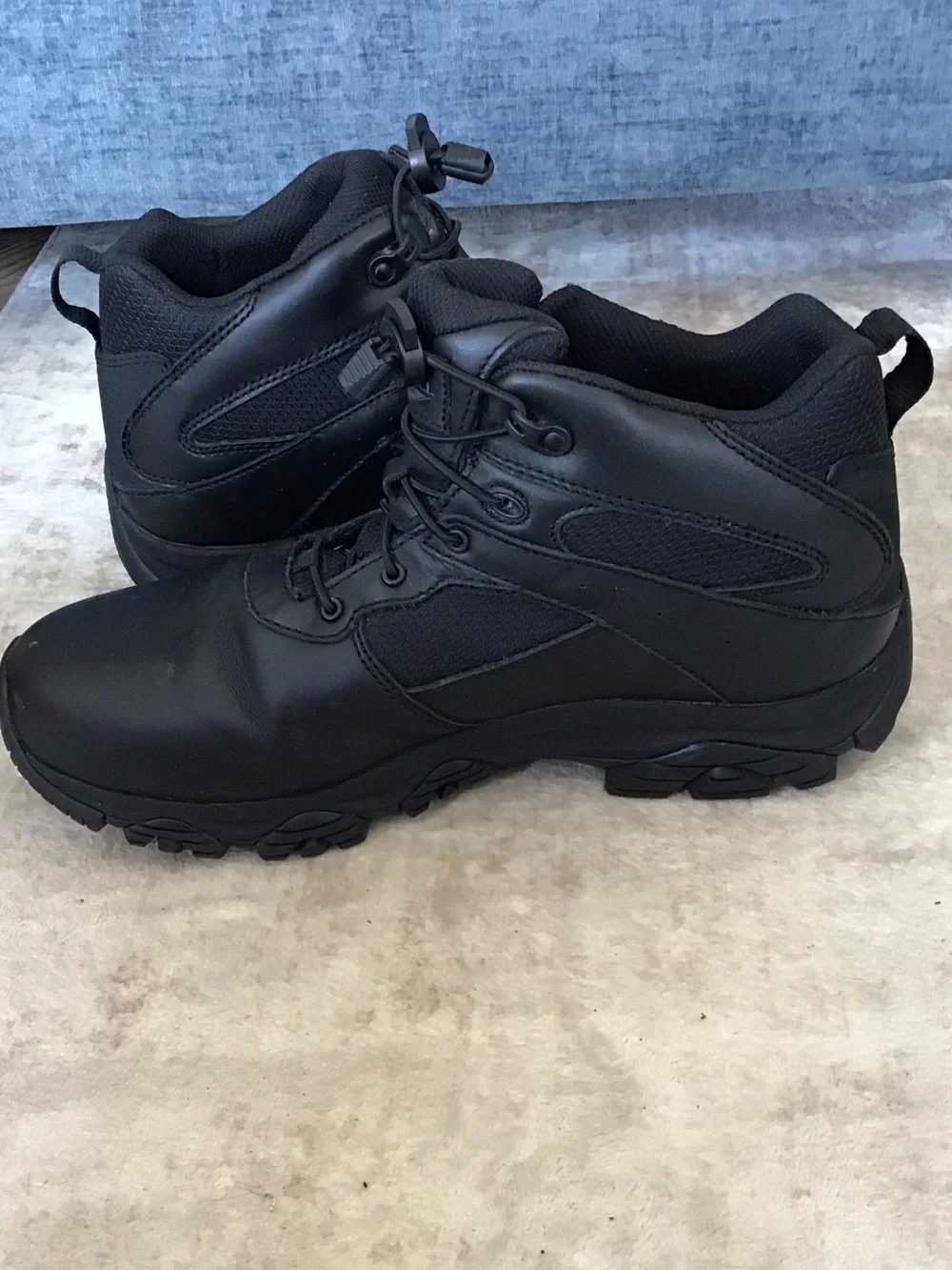 Merrell Men’s Moab 3 Black Tactical Work Boots with Quick-Lace